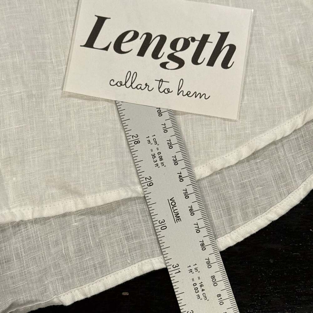 Uniqlo Sz M White Premium 100% Linen Long Sleeve Womens Button Down Shirt - Picture 7 of 7